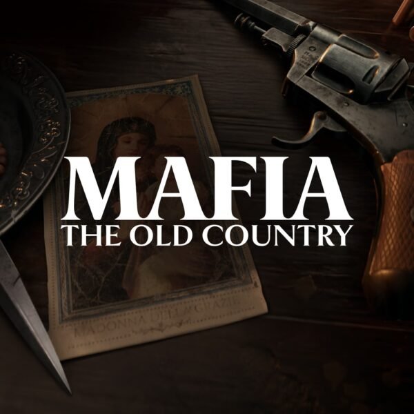 Mafia: The Old Country title over gun and knife
