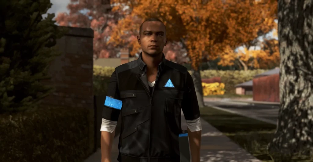 Markus from Detroit: Become Human walking on sidewalk