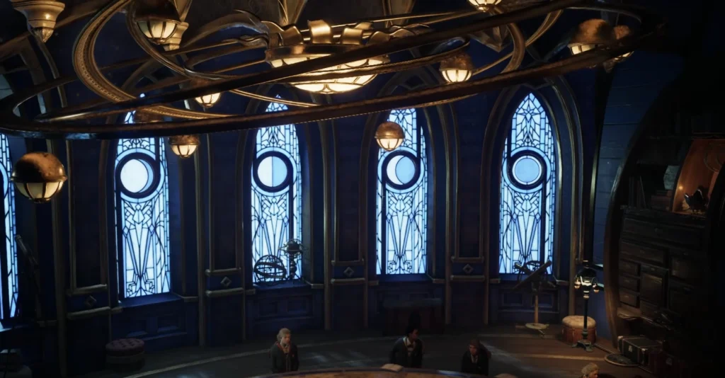 Students sit at table in Hogwarts classroom, Hogwarts Legacy