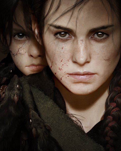 Two women with braided hair staring forward close-up