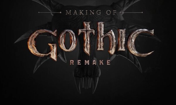 Gothic Remake logo over dark skull background