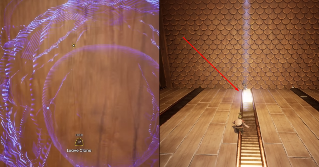 It Takes Two character running toward glowing doorway indoors