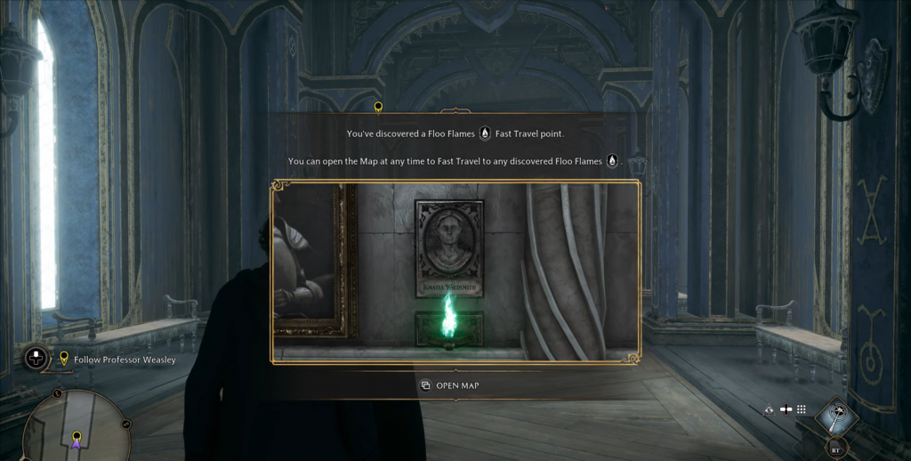 Hogwarts Floo Flames fast travel point.