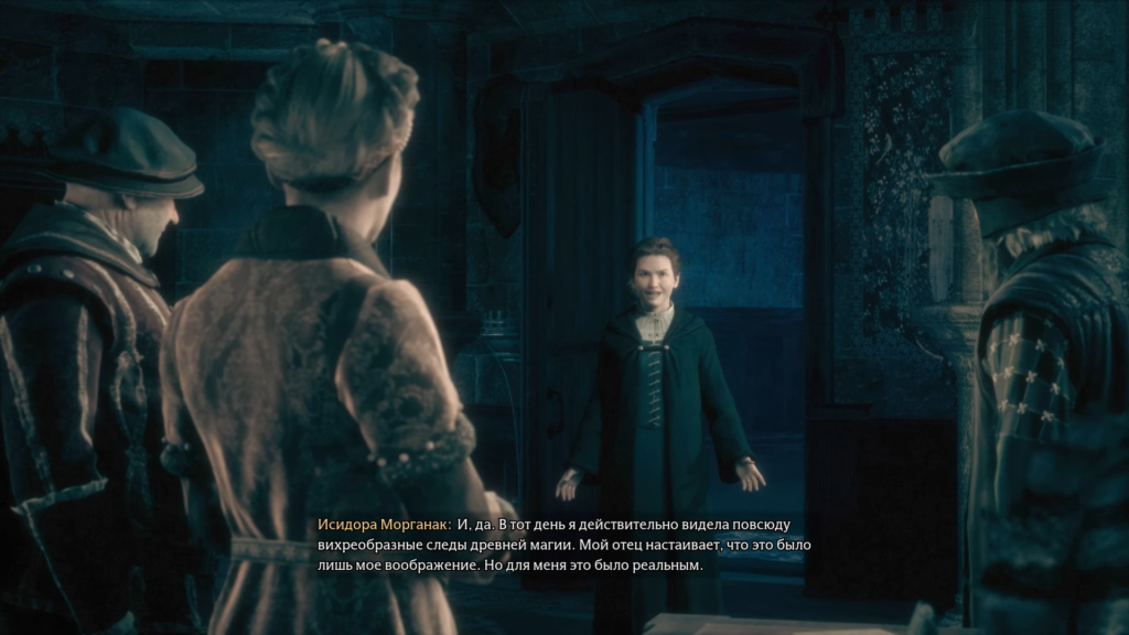 Isidora Morganach speaks in Hogwarts Legacy classroom