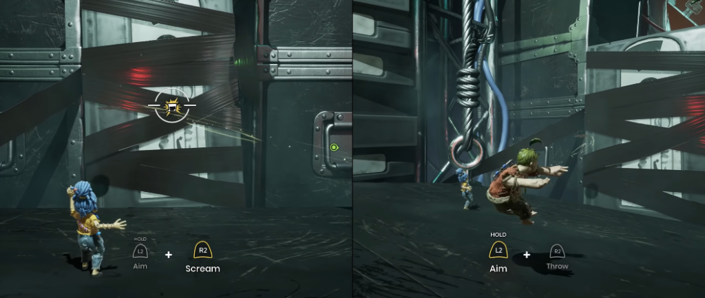 May and Cody aiming in It Takes Two factory