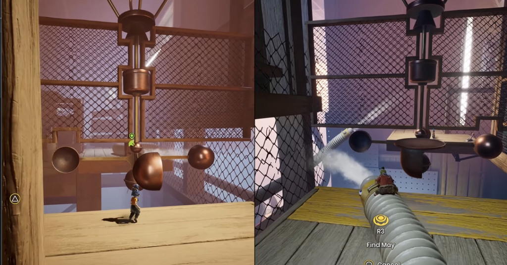 Cody and May navigating machinery in It Takes Two