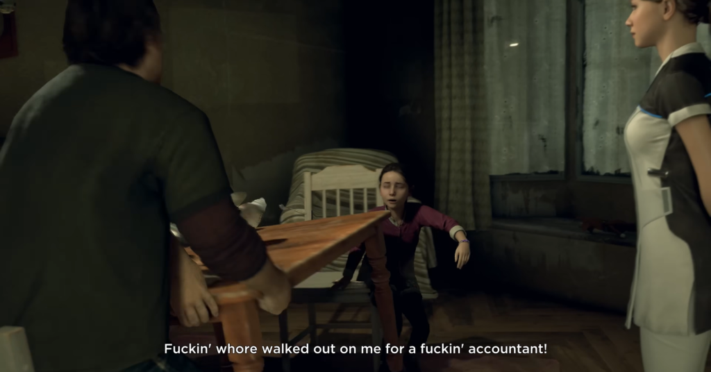 Кара из Detroit: Become Human стоит в комнате