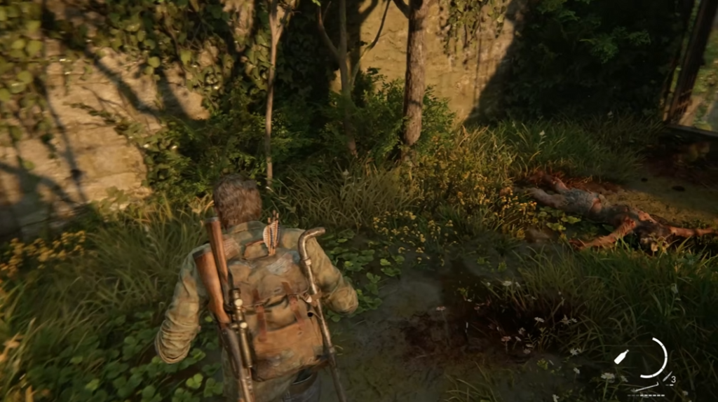 Joel from The Last of Us walks in grass