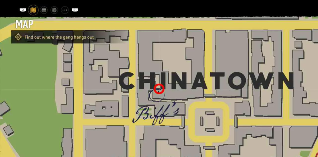 Bully map showing Chinatown with Biff's location marker