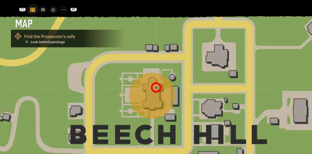 Game map marker on Beech Hill neighborhood map