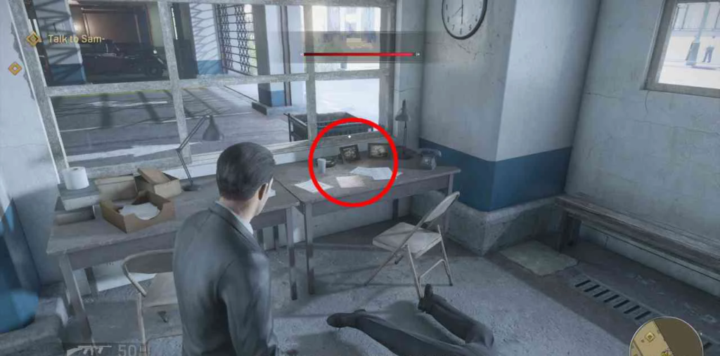 Mafia II character standing by desk in office