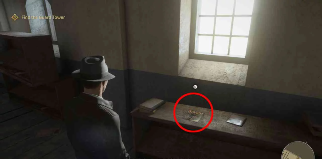 Mafia: Definitive Edition character looks at desk under window