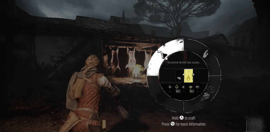 Amicia crafting ignifer in A Plague Tale: Innocence