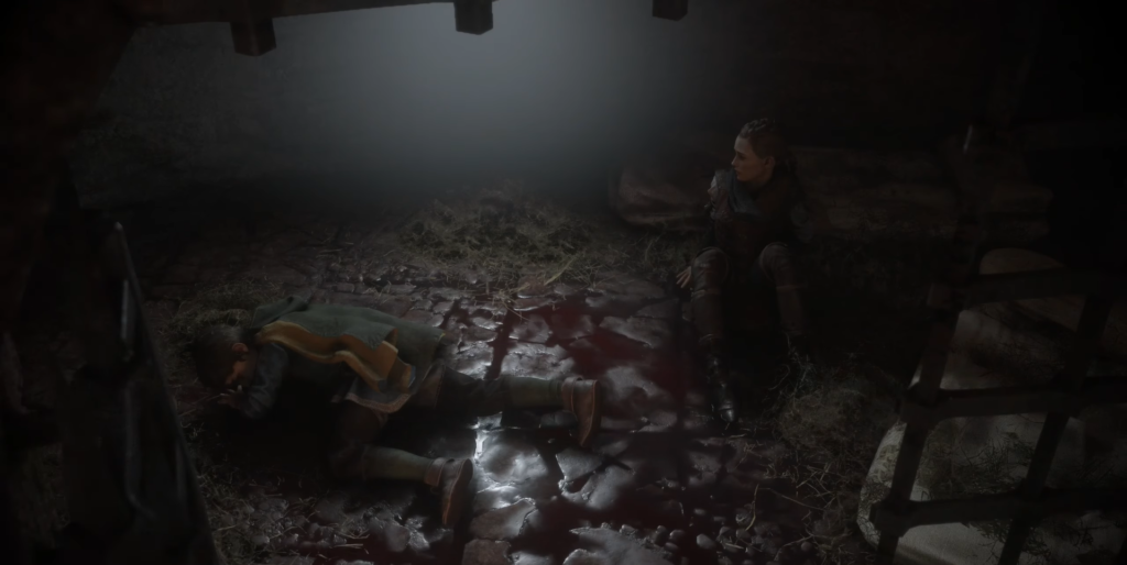 Amicia de Rune beside dead guard, A Plague Tale: Innocence