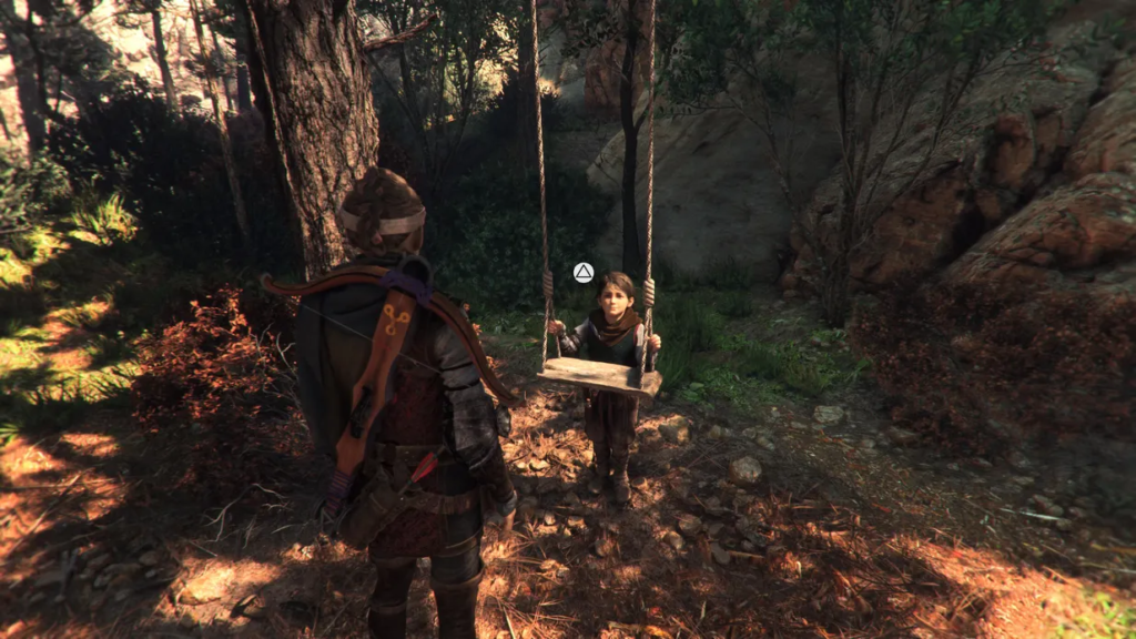 Hugo Amicia A Plague Tale swing forest setting.