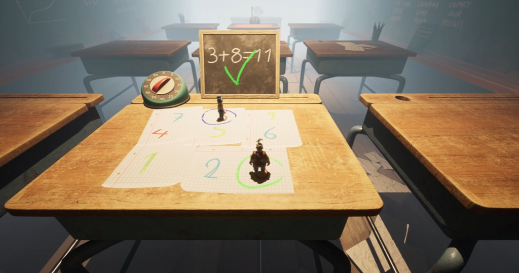 It Takes Two May and Cody on classroom desk