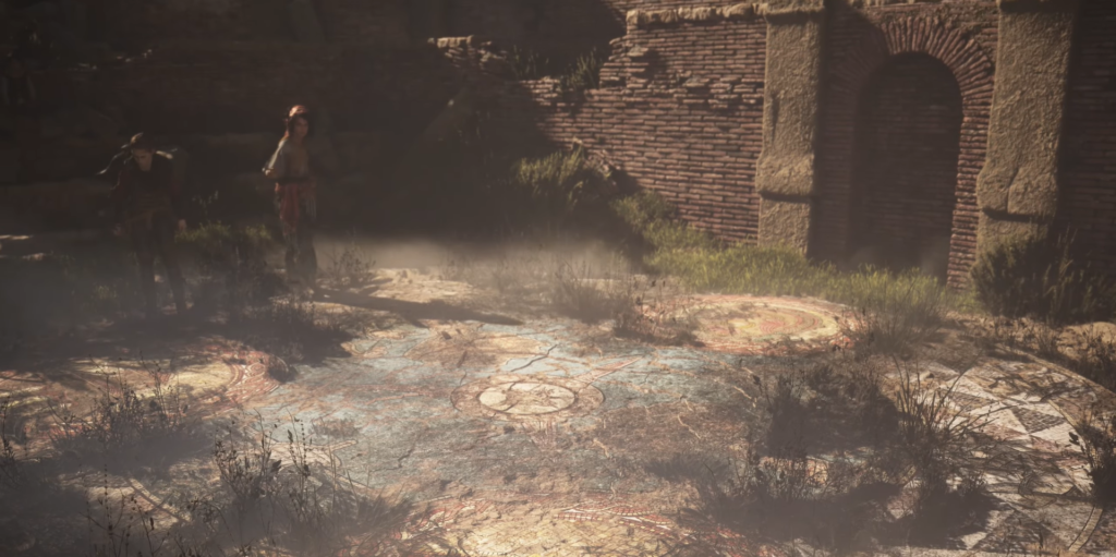 Lara Croft explores ancient ruins in Tomb Raider.