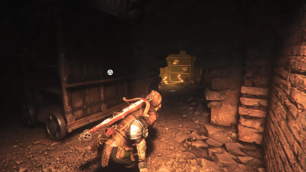 Amicia from A Plague Tale sneaks through shadows.