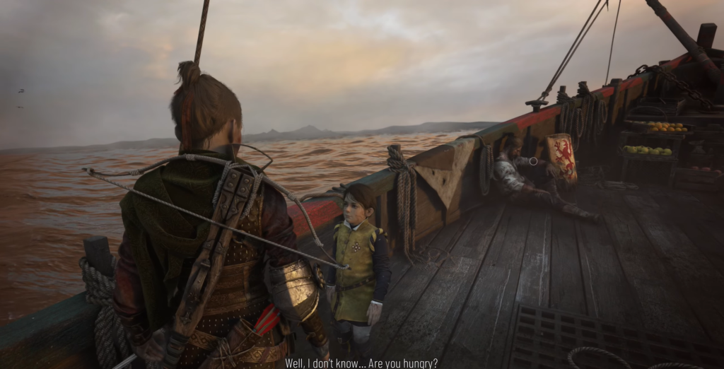Atreus God of War talking on ship.