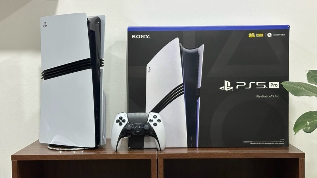 PlayStation 5 Pro console with controller.
