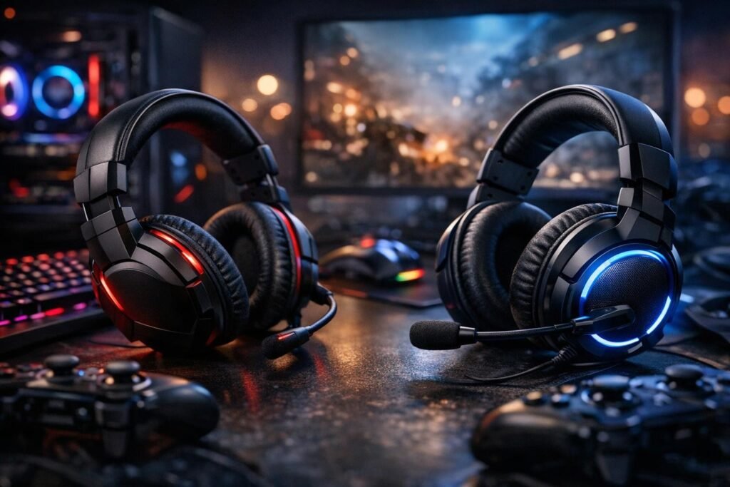 Gaming headsets and controllers