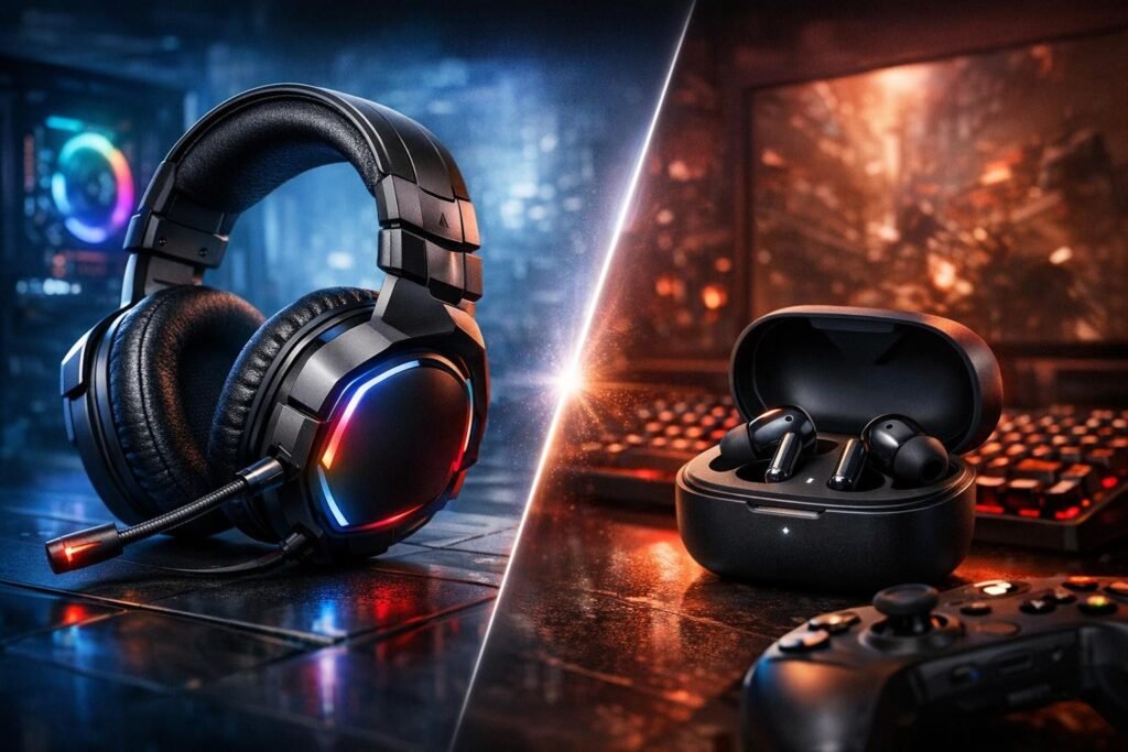 Gaming headsets and earbuds