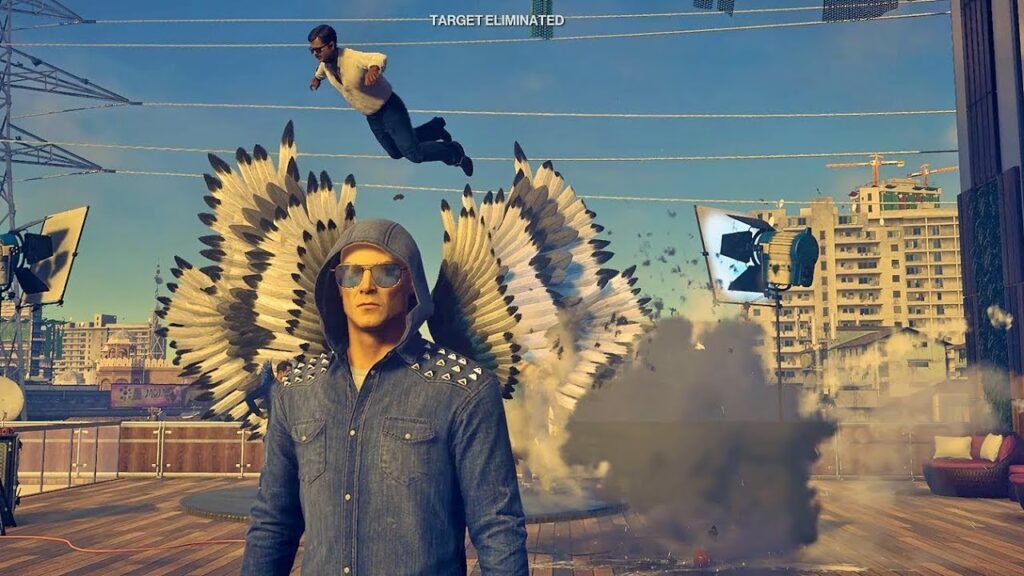 Watch Dogs 2 Marcus Holloway stands on rooftop explosion