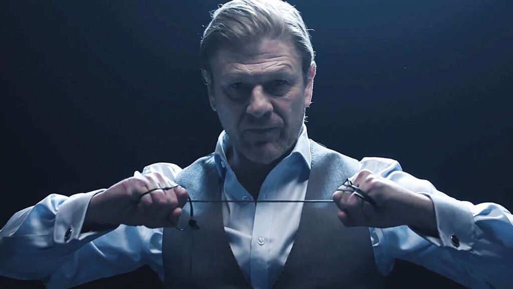 Man pulling string in dark room