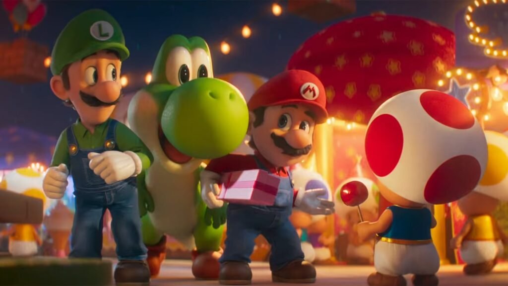 Mario and friends celebrate.
