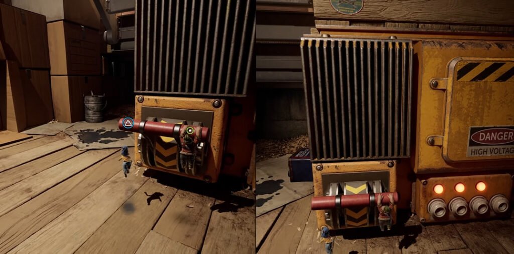 May and Cody pulling lever on industrial machine