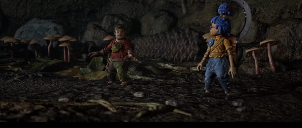 Cody and May explore cave with mushrooms in It Takes Two