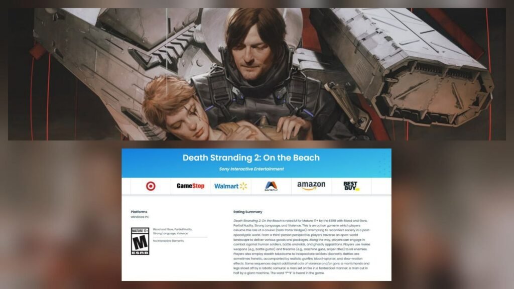 Death Stranding 2 game rating announcement.